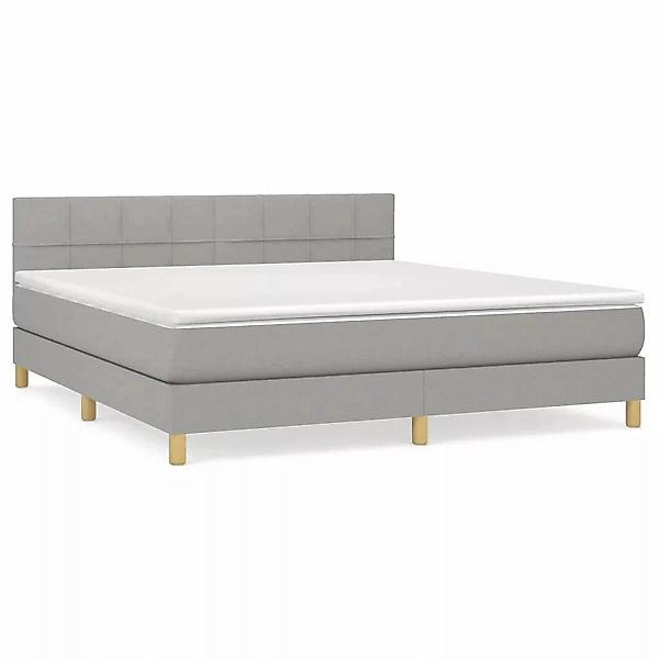 vidaXL Boxspringbett mit Matratze Hellgrau 160x200 cm Stoff1399839 günstig online kaufen