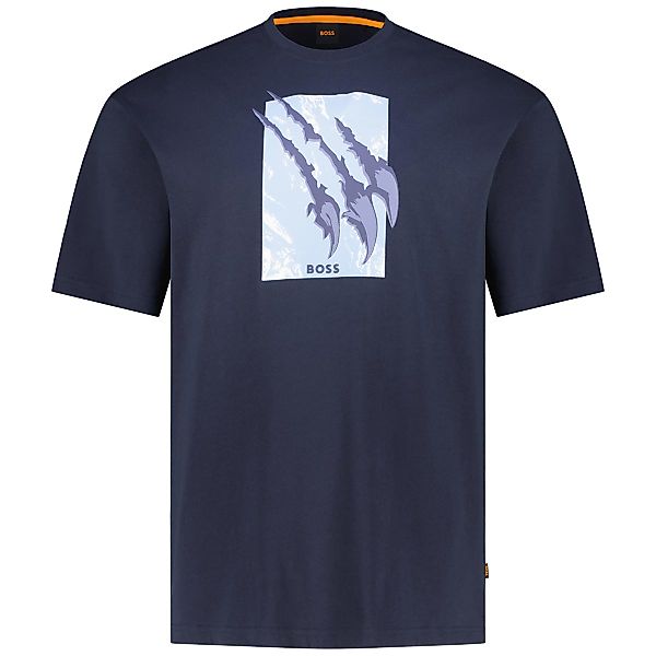 BOSS T-Shirt mit Print Farbe dunkelblau Größe: 5XL günstig online kaufen