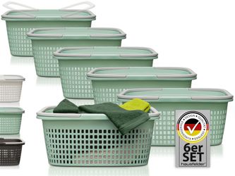 Hausfelder Wäschekorb Wäschewanne 58x37x25cm (Jadegrün, 6 günstig online kaufen