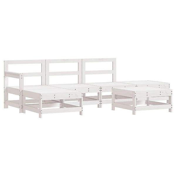 vidaXL 6-Tlg Garten-Lounge-Set Weiß Massivholz Kiefer 3186320 günstig online kaufen