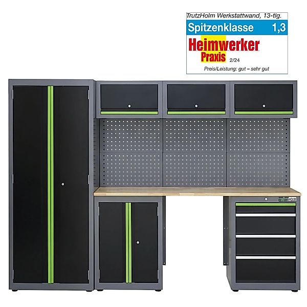 TRUTZHOLM Werkstattwand 13 Teile Modulares Werkstattschranksystem Aus Stahl günstig online kaufen