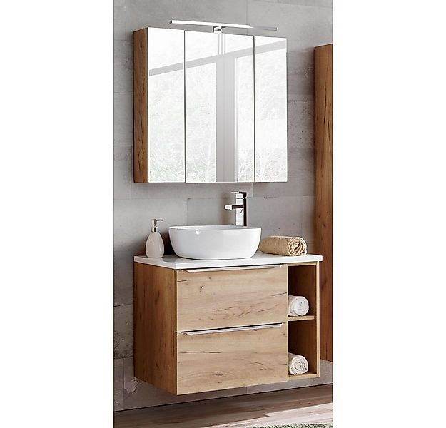 Lomadox Badmöbel-Set TOSKANA-56, (Spar-Set, 2-St), Keramikbecken un Spiegel günstig online kaufen