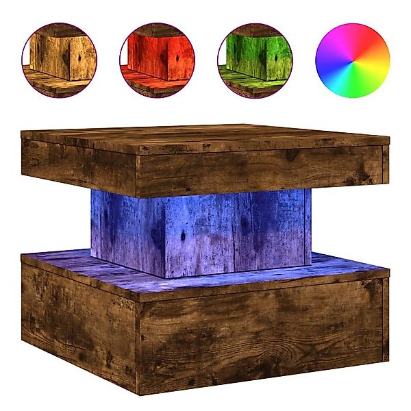 vidaXL Ablagetisch, Couchtisch mit LED-Leuchten Räuchereiche günstig online kaufen