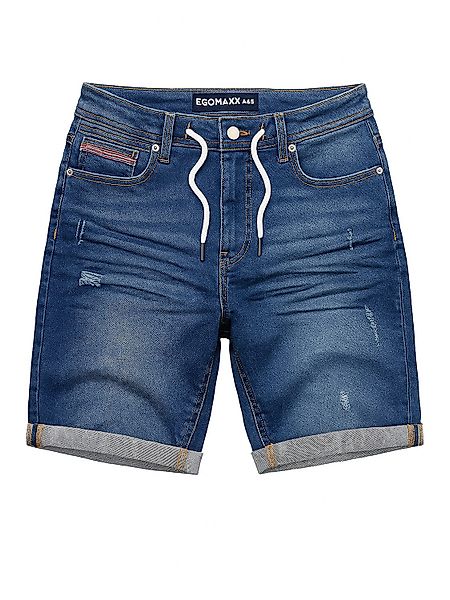 Egomaxx Jeansshorts Distressed Denim mit Kordelzug günstig online kaufen
