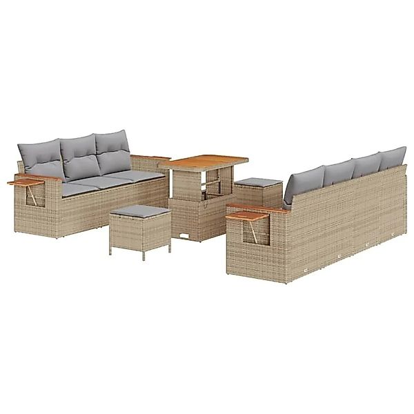 vidaXL Gartensofa-set mit Kissen 13-Tlg Beige und Hellgrau Poly-Rattan 3365 günstig online kaufen