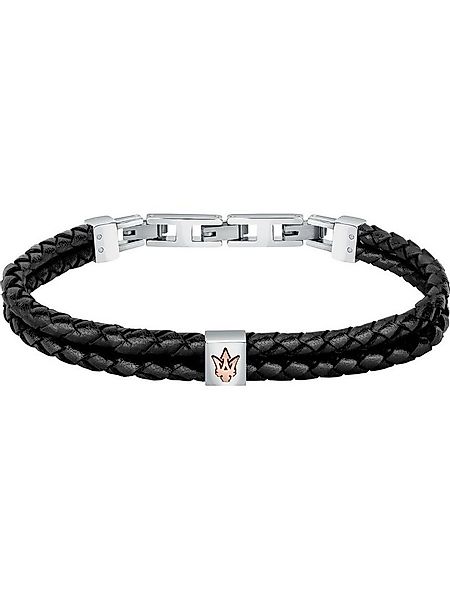 MASERATI Edelstahlarmband Maserati Herren-Armband Edelstahl, Leder, recycel günstig online kaufen