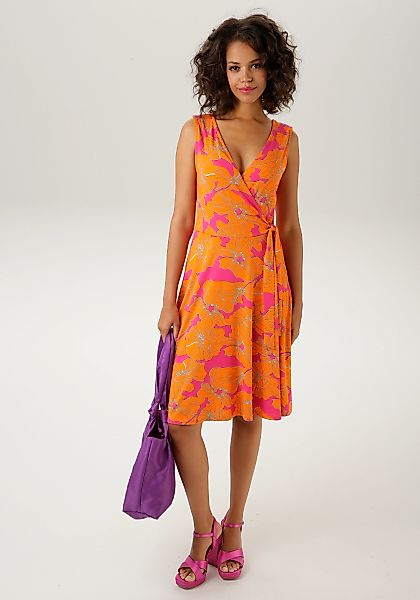 Aniston CASUAL Sommerkleid, mit farbintensivem, großflächigem Blumendruck günstig online kaufen