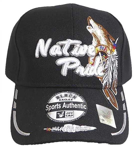Westernlifestyle Baseball Cap Mit Wolf, Federn günstig online kaufen