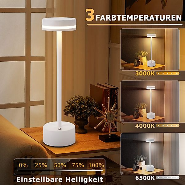Nettlife LED Tischleuchte Kabellos Nachttischlampe Touch günstig online kaufen