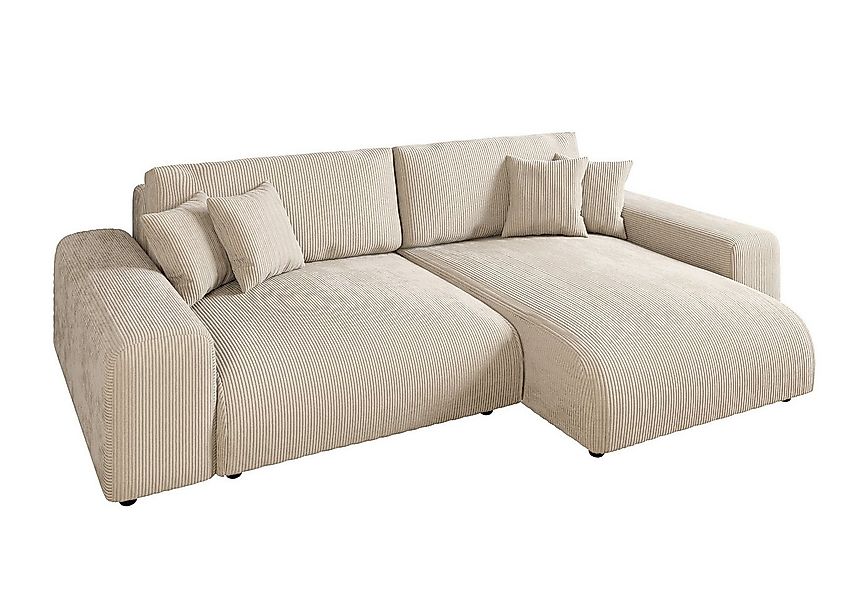 luma-home Ecksofa 21001, mit Schlaffunktion und Bettkasten, Wellenunterfede günstig online kaufen