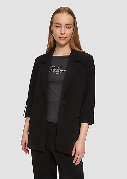 QS Jackenblazer Interlock-Blazer mit Krempelarm günstig online kaufen
