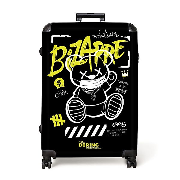 NoBoringSuitcases.com© Hartschalen-Trolley Cartoon-Bär mit Maske als günstig online kaufen