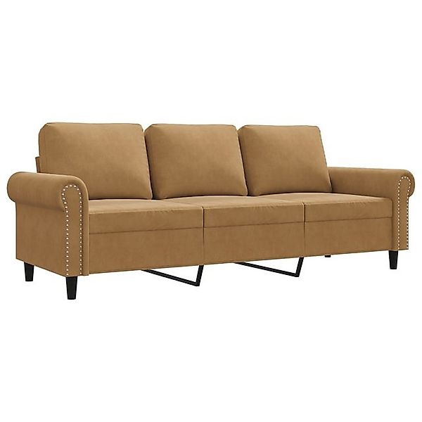 vidaXL Sofa, 3-Sitzer-Sofa Braun 180 cm Samt günstig online kaufen