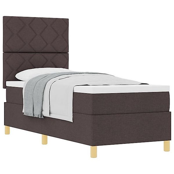 vidaXL Bett Boxspringbett mit Matratze Dunkelbraun 80x200 cm Stoff (1-tlg) günstig online kaufen