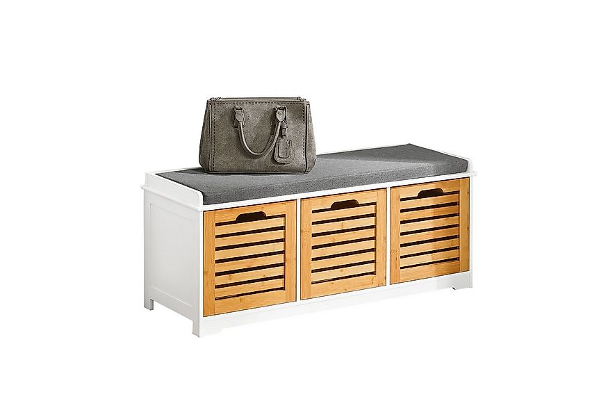 SoBuy Schuhbank FSR23, Sitzkommode mit 2 Körben Sitzbank mit Stauraum günstig online kaufen