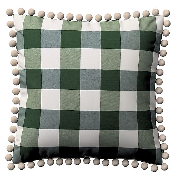 Kissenhülle Wera mit Bommeln, grün-ecru, 45 x 45 cm, Quadro (144-36) günstig online kaufen