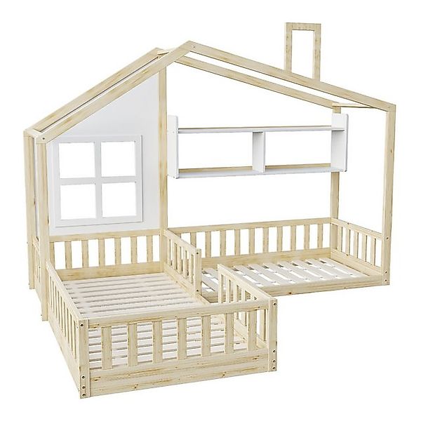 STILVORA Kinderbett 90x200 Bettgestell mit Regalen und Tür,Babybett ohne Ma günstig online kaufen