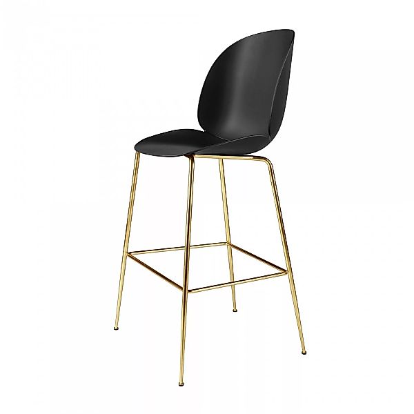 Gubi - Beetle Bar Chair Barhocker Messing 118cm - schwarz/Sitz Polypropylen günstig online kaufen