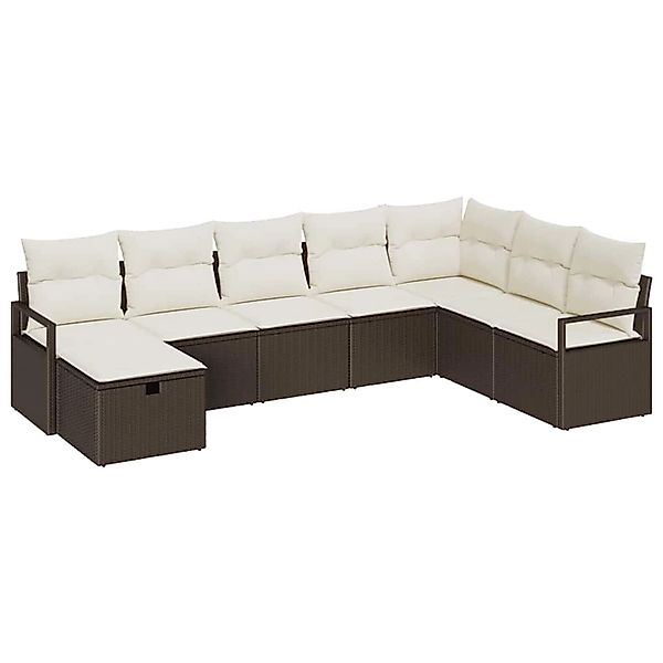 vidaXL Garten-Sofa-Set 8-Tlg Braun Poly Rattan 3360559 günstig online kaufen