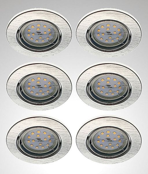 TRANGO LED Einbauleuchte, 6er Set 6729-069MO LED Einbaustrahler in ALU gebü günstig online kaufen