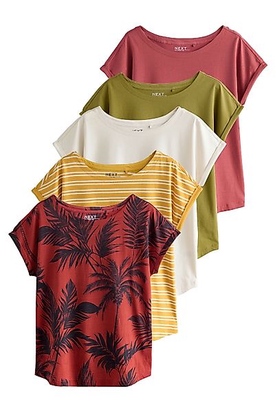 Next T-Shirt 5er-Pack T-Shirts mit Flügelärmeln günstig online kaufen