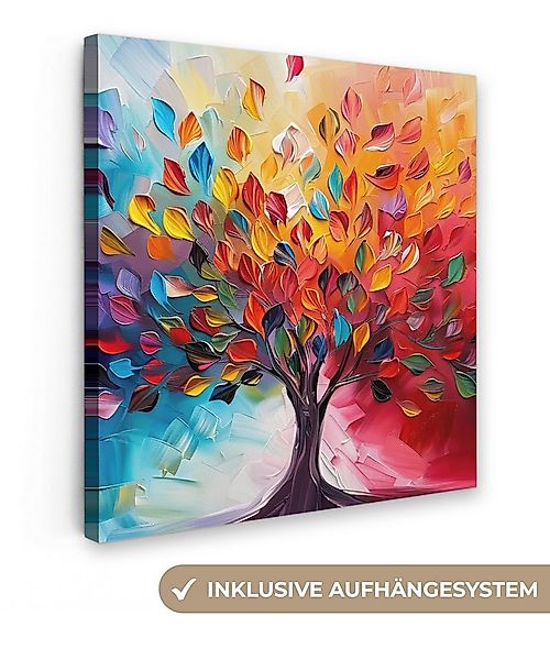OneMillionCanvasses® Leinwandbild Baum - Lebensbaum - Bunt - Abstrakt, Foto günstig online kaufen