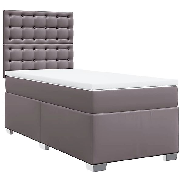 vidaXL Boxspringbett mit Matratze Grau 80x200 cm Kunstleder2107674 günstig online kaufen