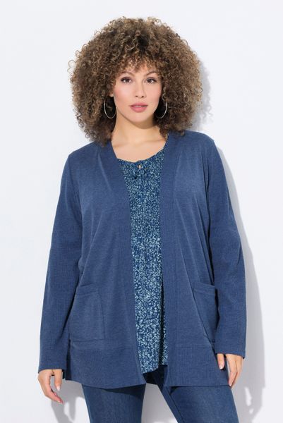 Ulla Popken Sweatjacke Sweatjacke Waffelstruktur offene günstig online kaufen