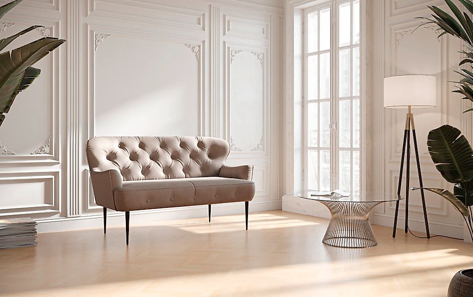 Home affaire 2-Sitzer "Amber" mit Knopfheftung,in verschieden Stoffarten günstig online kaufen