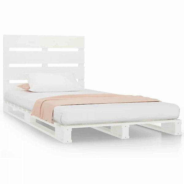 vidaXL Massivholzbett Weiß 90x200 cm Kiefer1350426 günstig online kaufen
