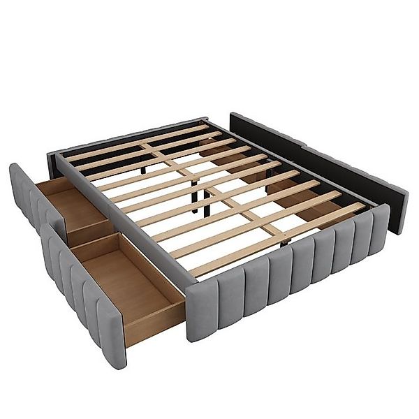 Gotagee Polsterbett Einzelbett 140x200cm Doppelbett Bettgestell mit Schubla günstig online kaufen