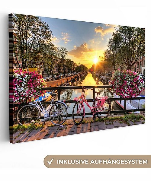 OneMillionCanvasses® Leinwandbild Fahrrad - Amsterdam - Frühling, Fotodruck günstig online kaufen