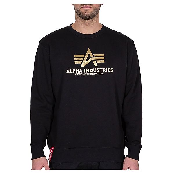Alpha Industries Basic Foil Print Sweatshirt 2XL Black / Yellow Gold günstig online kaufen
