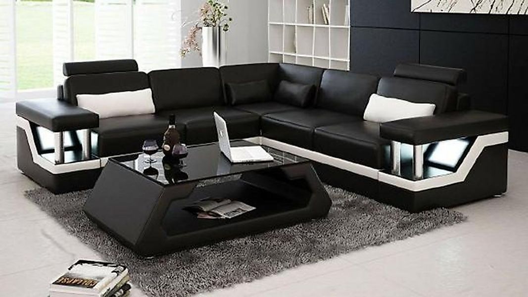 JVmoebel Ecksofa LEDERSOFA XXL GARNITUR WOHNLANDSCHAFT ECKCOUCH LEDER ECKSO günstig online kaufen