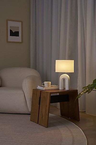 Pauleen Tischleuchte Glow of Purity max20W Weiß/Beige 230V Stoff/Keramik, o günstig online kaufen