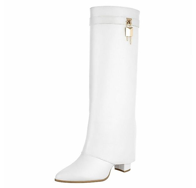 Ital-Design Elegante Stiefel mit hohem Schaft und Blockabsatz für Damen Hig günstig online kaufen