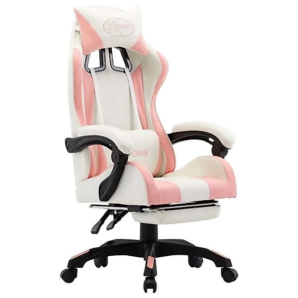 vidaXL Gaming-Stuhl mit Fußstütze Rosa und Weiß Kunstleder 287994 günstig online kaufen