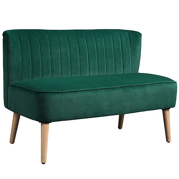 HOMCOM Sofa 2 Sitzer Couch, Kleine Loveseat mit Samt-Optik Modern Polsterso günstig online kaufen