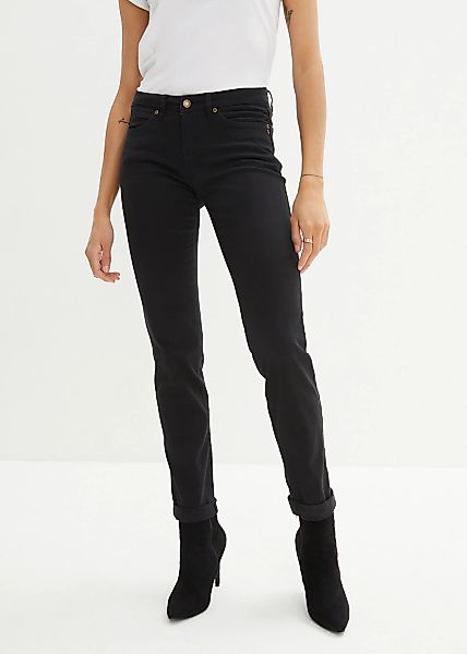 bonprix Straight-Jeans "Straight Jeans Mid Waist, Stretch" Regular Fit, mit günstig online kaufen