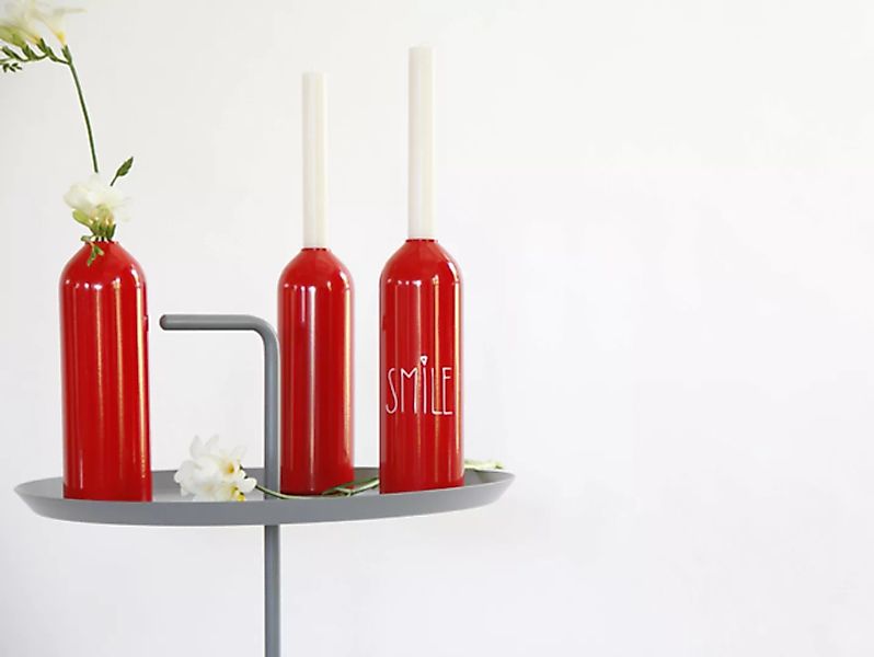Nachhaltiger Kerzenhalter/vase Fire - Rot - Aus Recycelten Feuerlöschern günstig online kaufen