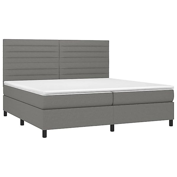 vidaXL Boxspringbett mit Matratze & LED Dunkelgrau 200x200 cm Stoff 3134982 günstig online kaufen