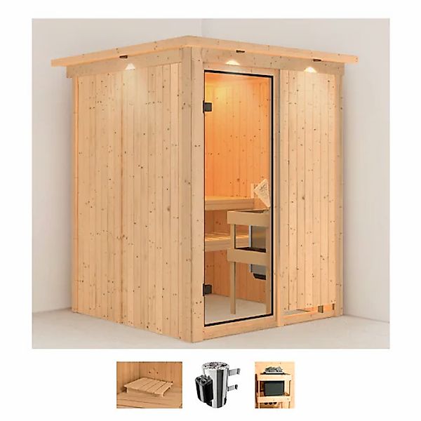 Karibu Sauna »Milaja«, 3,6-kW-Plug & Play Ofen mit integrierter Steuerung günstig online kaufen