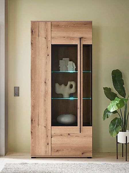 Home affaire Vitrine "Cantara, Vitrinenschrank in Eiche Evoke oder weiß, St günstig online kaufen