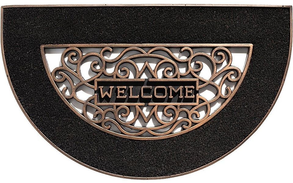 matches21 HOME & HOBBY Fußmatte Kokosmatte Welcome Spruch halbrund schwarz günstig online kaufen