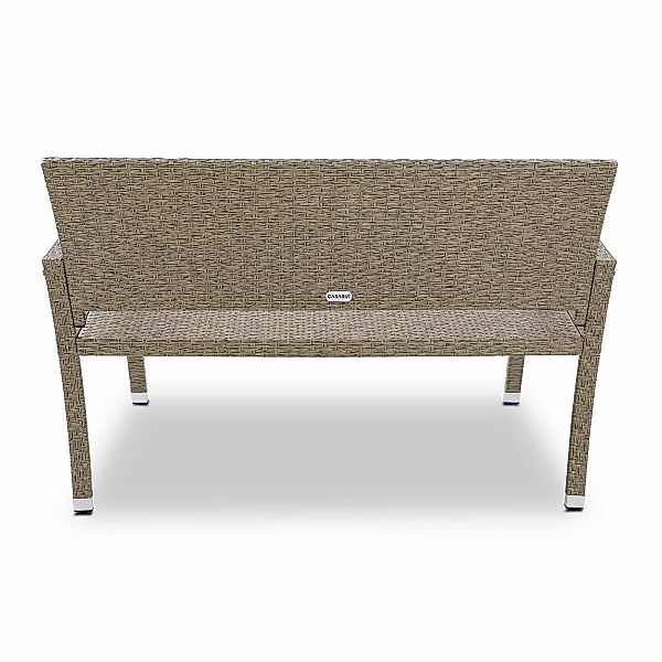 Polyrattan Gartenbank Creme-Beige 122x58x87cm günstig online kaufen