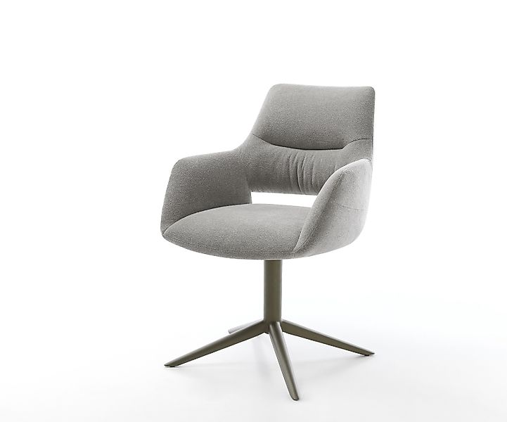 Drehstuhl Yago-Flex mit Armlehnen Strukturstoff Soft Grau Fußkreuz Effektfi günstig online kaufen