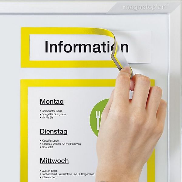 magnetoplan® Hängevitrine Magnetrahmen 5 Stk. gelb, 232x52mm (1-St) günstig online kaufen