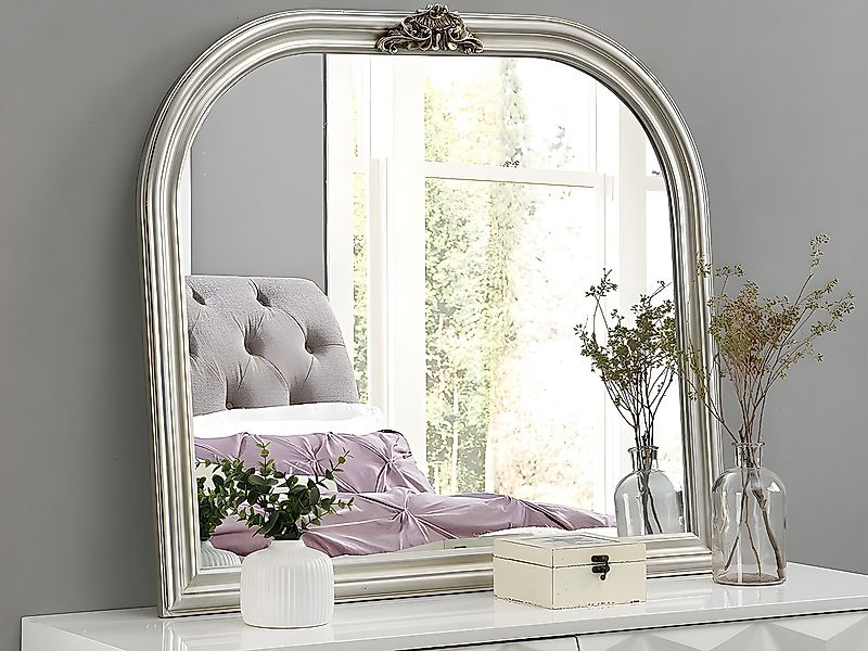 Spiegel - H. 81 cm - Paulowniaholz - Silberfarben - IZEY günstig online kaufen