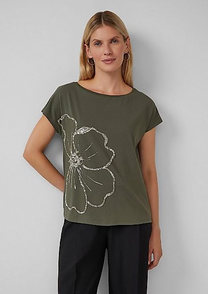 s.Oliver Kurzarmshirt T-Shirt T-Shirt im Relaxed Fit mit Pailletten-Applika günstig online kaufen