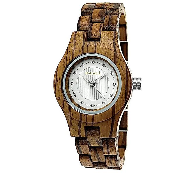 Holzwerk Quarzuhr PARCHIM kleine Strass Damen Holz Armband Uhr, Walnuss bra günstig online kaufen